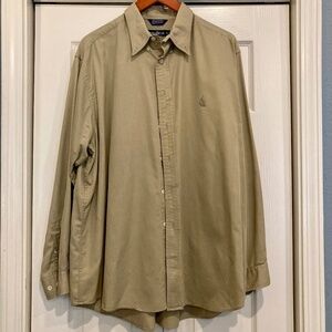 Nautica long sleeve button down shirt, Men's XL, Tan / Khaki color